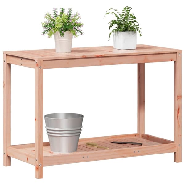 vidaXL plantebord med hylde 108x50x75 cm massivt douglasgran