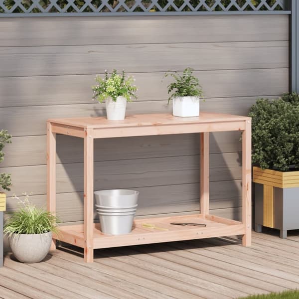 vidaXL plantebord med hylde 108x50x75 cm massivt douglasgran