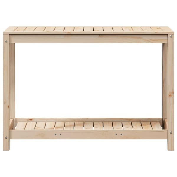 vidaXL Växtbord med hylla 108x50x75 cm massivt furu