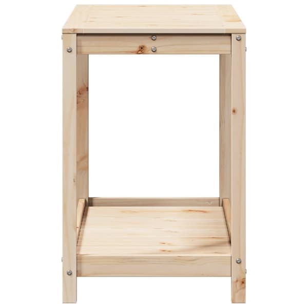 vidaXL Växtbord med hylla 108x50x75 cm massivt furu