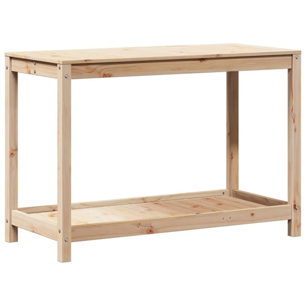 vidaXL Växtbord med hylla 108x50x75 cm massivt furu
