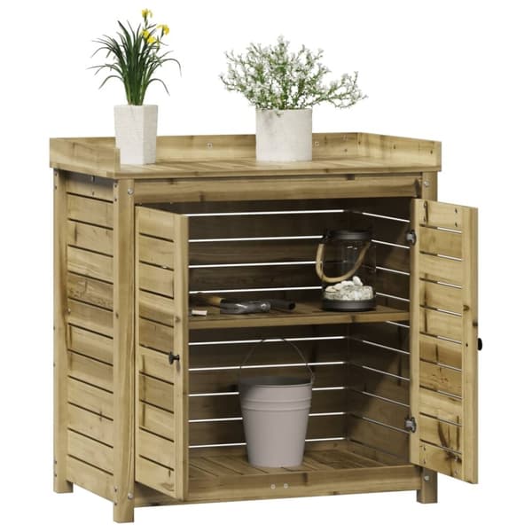 vidaXL plantebord med hylder 82,5x50x86,5 cm imprægneret fyrretræ