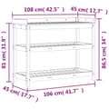 Pikkukuva 9 / 10: vidaXL Ruukutuspöytä hyllyillä 108x45x86,5 cm täysi mänty