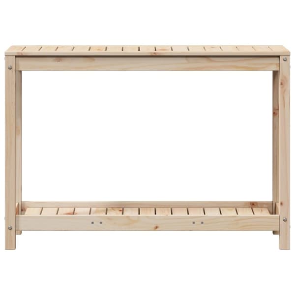 vidaXL Pottebord med hylle 108x35x75 cm heltre furu