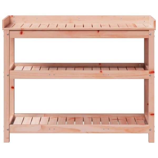 vidaXL Ruukutuspöytä hyllyillä 108x45x86,5 cm täysi Douglas kuusi