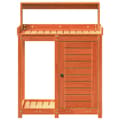 Miniatyrbilde 4 av 10: vidaXL Pottebord med hyller brun 82,5x50x109,5 cm heltre furu