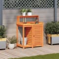 Miniatyrbilde 2 av 10: vidaXL Pottebord med hyller brun 82,5x50x109,5 cm heltre furu