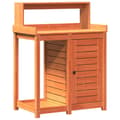 Miniatyrbilde 1 av 10: vidaXL Pottebord med hyller brun 82,5x50x109,5 cm heltre furu