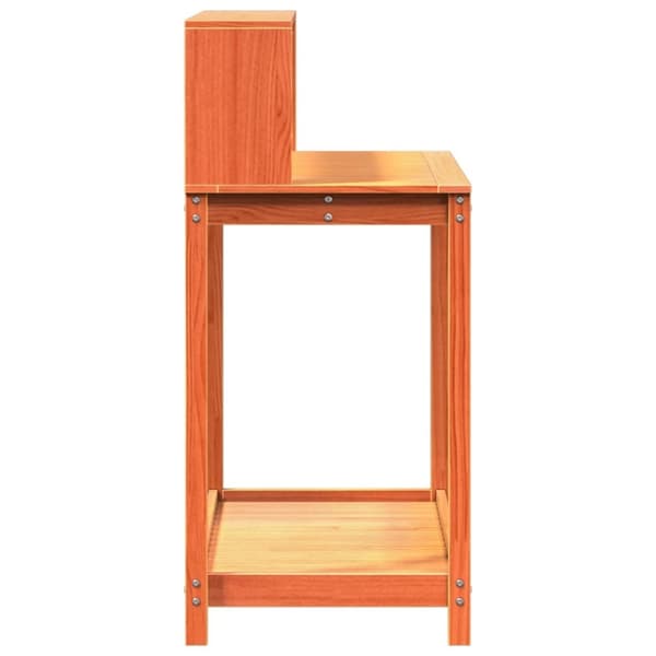 vidaXL plantebord med hylder 108x50x109,5 cm massivt fyrretræ brun