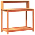 Miniatyrbillede 1 af 10: vidaXL plantebord med hylder 108x50x109,5 cm massivt fyrretræ brun