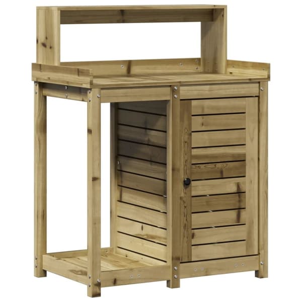 vidaXL Växtbord med hyllor 82,5x50x109,5 cm impregnerad furu
