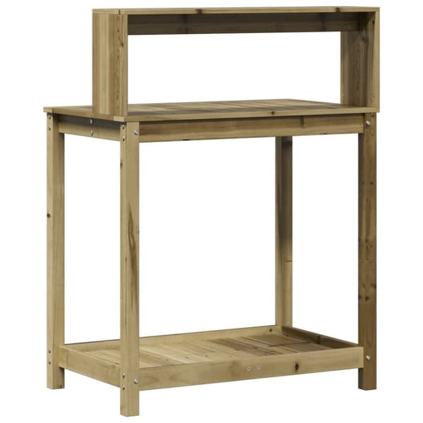 vidaXL Växtbord med hyllor 82,5x50x109,5 cm impregnerad furu
