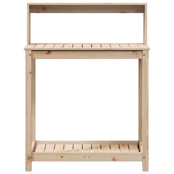 vidaXL Pottebord med hyller 82,5x50x109,5 cm heltre furu