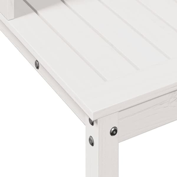 vidaXL plantebord med hylder 108x50x109,5 cm massivt fyrretræ hvid