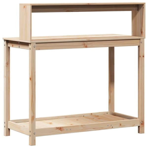 vidaXL plantebord med hylder 108x50x109,5 cm massivt fyrretræ