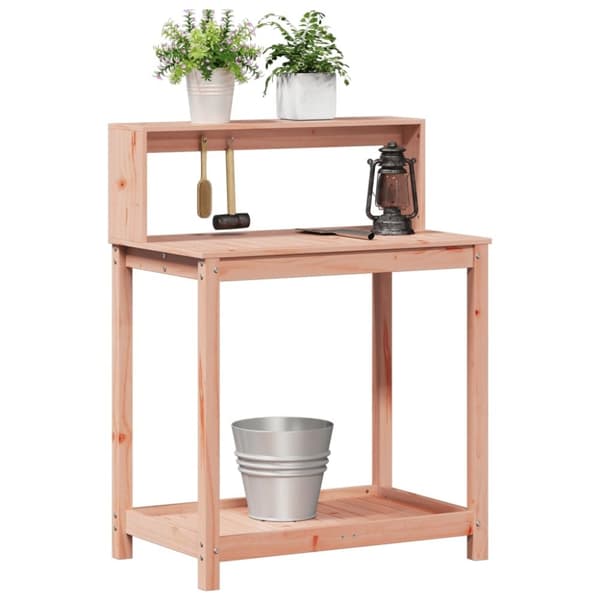 vidaXL Pottebord med hyller 82,5x50x109,5 cm heltre douglasgran