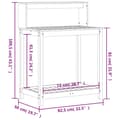 Miniatyrbilde 9 av 10: vidaXL Pottebord med hyller 82,5x50x109,5 cm heltre douglasgran