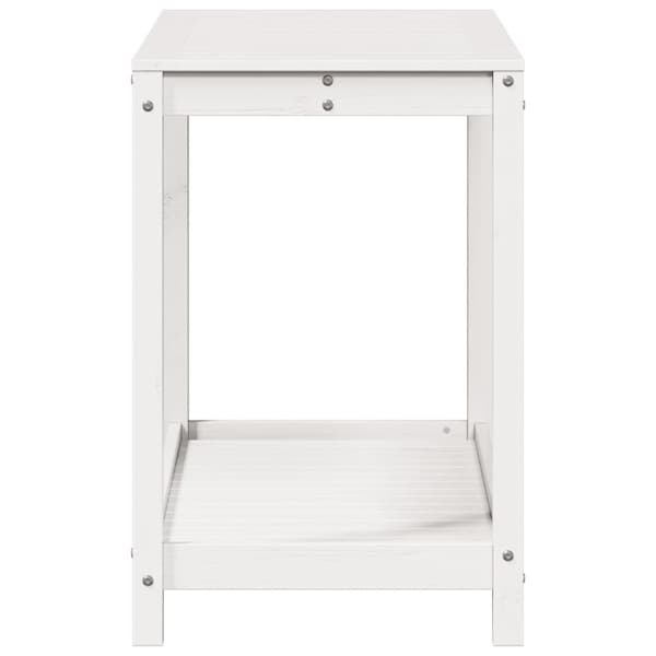 vidaXL Växtbord med hylla vit 108x50x75 cm massivt furu