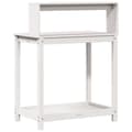 Miniatyrbilde 6 av 10: vidaXL Pottebord med hyller hvit 82,5x50x109,5 cm heltre furu