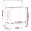 Miniatyrbilde 9 av 10: vidaXL Pottebord med hyller hvit 82,5x50x109,5 cm heltre furu