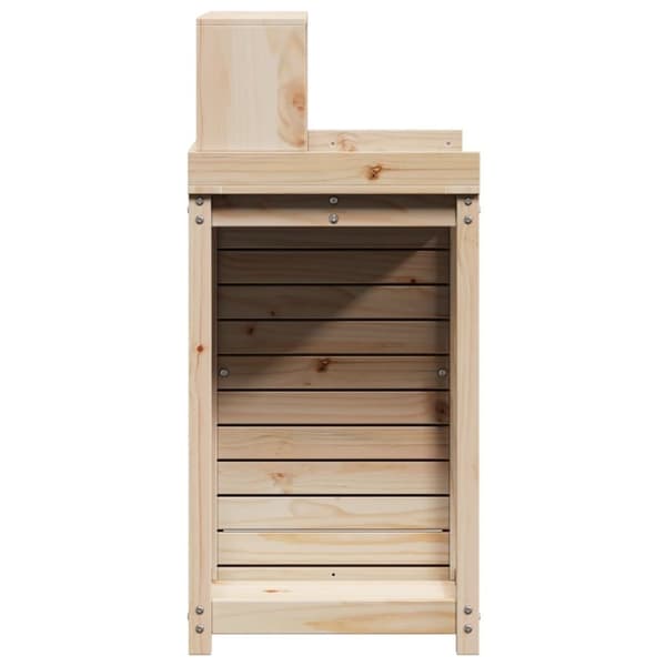 vidaXL Pottebord med hyller 82,5x50x109,5 cm heltre furu
