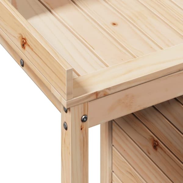 vidaXL Pottebord med hyller 82,5x50x109,5 cm heltre furu