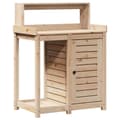 Miniatyrbilde 1 av 10: vidaXL Pottebord med hyller 82,5x50x109,5 cm heltre furu