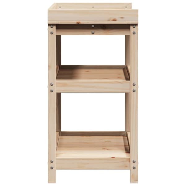 vidaXL Pottebord med hyller 82,5x45x86,5 cm heltre furu