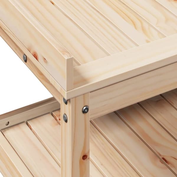 vidaXL Pottebord med hyller 82,5x45x86,5 cm heltre furu