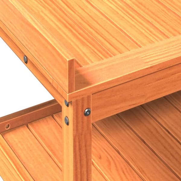 vidaXL plantebord med hylder 82,5x45x86,5 cm massivt fyrretræ brun