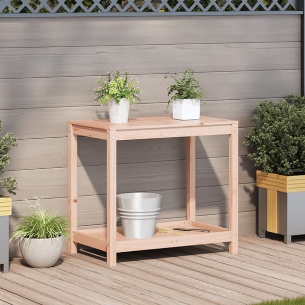vidaXL Växtbord med hylla 82,5x50x75 cm massivt douglasträ