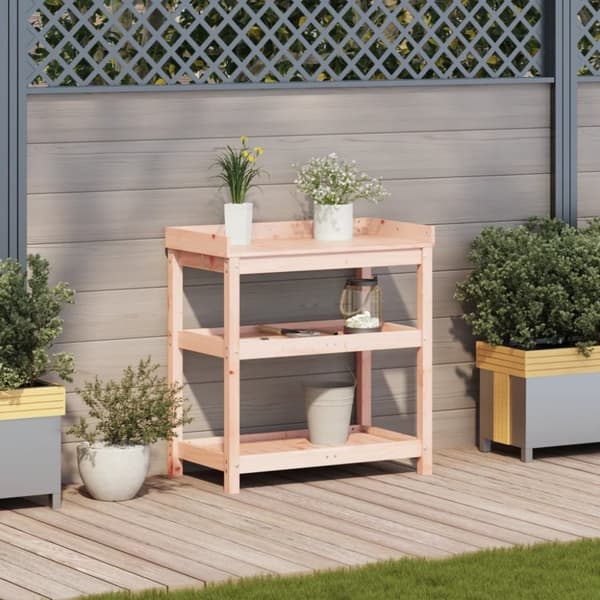 vidaXL plantebord med hylder 82,5x45x86,5 cm massivt douglasgran