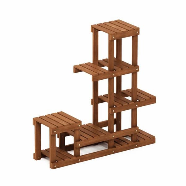 Furinno växtställsmöbler - FG18451 - Tioman utemöbler i lövträ med blomställ i naturlig teak