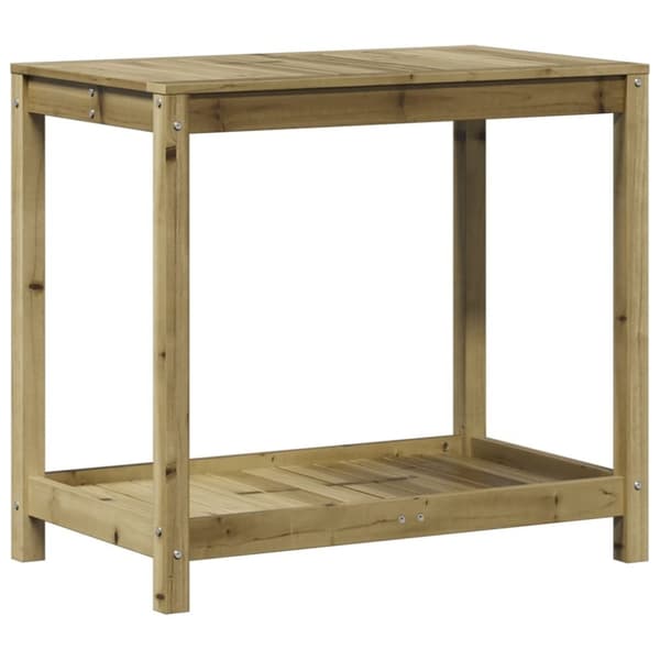 vidaXL Växtbord med hylla 82,5x50x75 cm massiv impregnerad furu