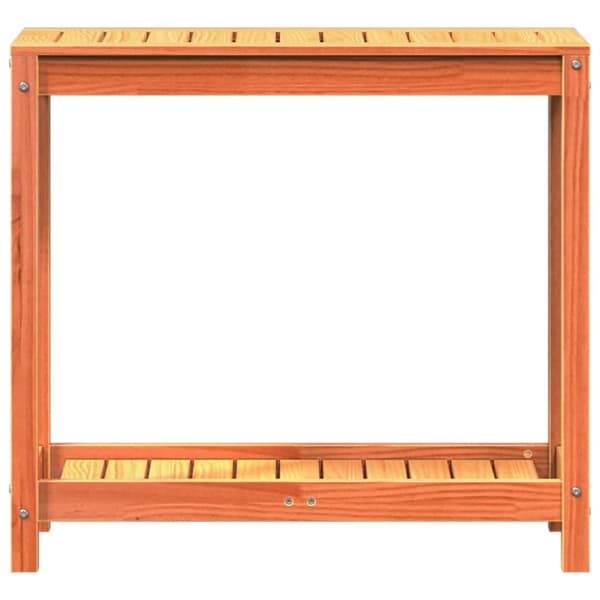 vidaXL Pottebord med hylle voksbrun 82,5x35x75 cm heltre furu
