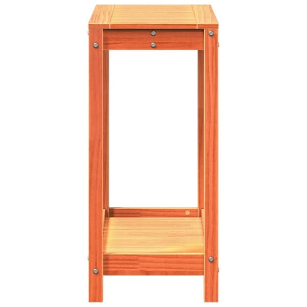 vidaXL Pottebord med hylle voksbrun 82,5x35x75 cm heltre furu