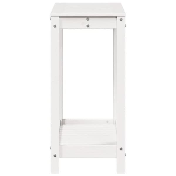 vidaXL Pottebord med hylle hvit 82,5x35x75 cm heltre furu