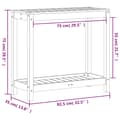 Miniatyrbilde 9 av 10: vidaXL Pottebord med hylle hvit 82,5x35x75 cm heltre furu