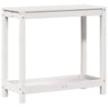 Miniatyrbilde 1 av 10: vidaXL Pottebord med hylle hvit 82,5x35x75 cm heltre furu