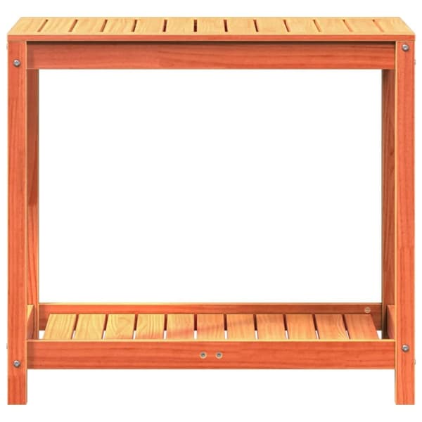 vidaXL plantebord med hylde 82,5x50x75 cm massivt fyrretræ gyldenbrun