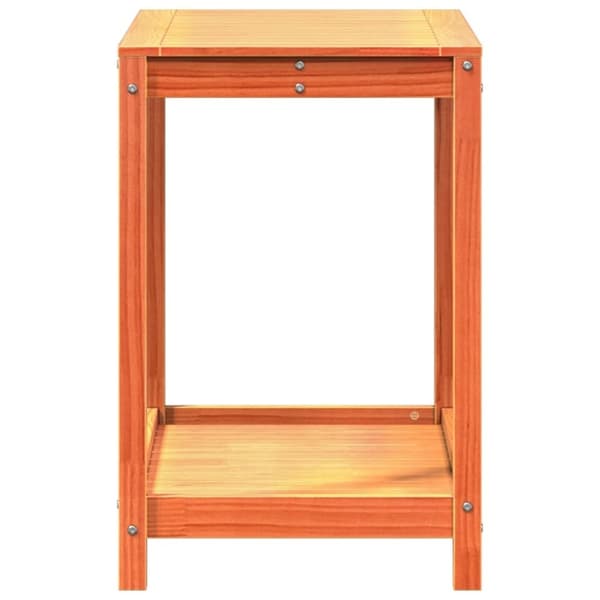 vidaXL plantebord med hylde 82,5x50x75 cm massivt fyrretræ gyldenbrun
