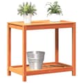 Miniatyrbilde 3 av 10: vidaXL Pottebord med hylle voksbrun 82,5x50x75 cm heltre furu