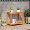 Miniatyrbilde 2 av 10: vidaXL Pottebord med hylle voksbrun 82,5x50x75 cm heltre furu