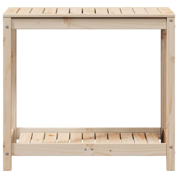 vidaXL Växtbord med hylla 82,5x50x75 cm massivt furu