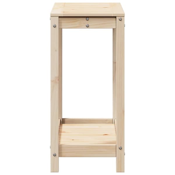 vidaXL Ruukutuspöytä hyllyllä 82,5x35x75 cm täysi mänty