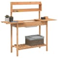Miniatyrbillede 4 af 11: vidaXL pottebænk med vask 147,5x44x139,5 cm massivt grantræ brun