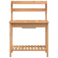 Miniatyrbillede 6 af 11: vidaXL pottebænk med vask 147,5x44x139,5 cm massivt grantræ brun