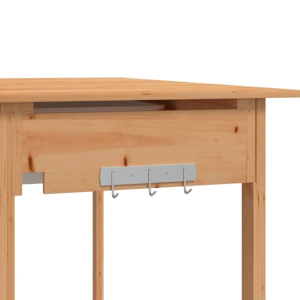 vidaXL pottebænk med vask 147,5x44x139,5 cm massivt grantræ brun