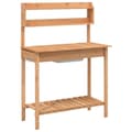 Miniatyrbillede 1 af 11: vidaXL pottebænk med vask 147,5x44x139,5 cm massivt grantræ brun