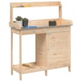 Miniatyrbild 3 av 11: vidaXL Odlingsbänk med skåp 110,5x45x124,5 cm massivt granträ